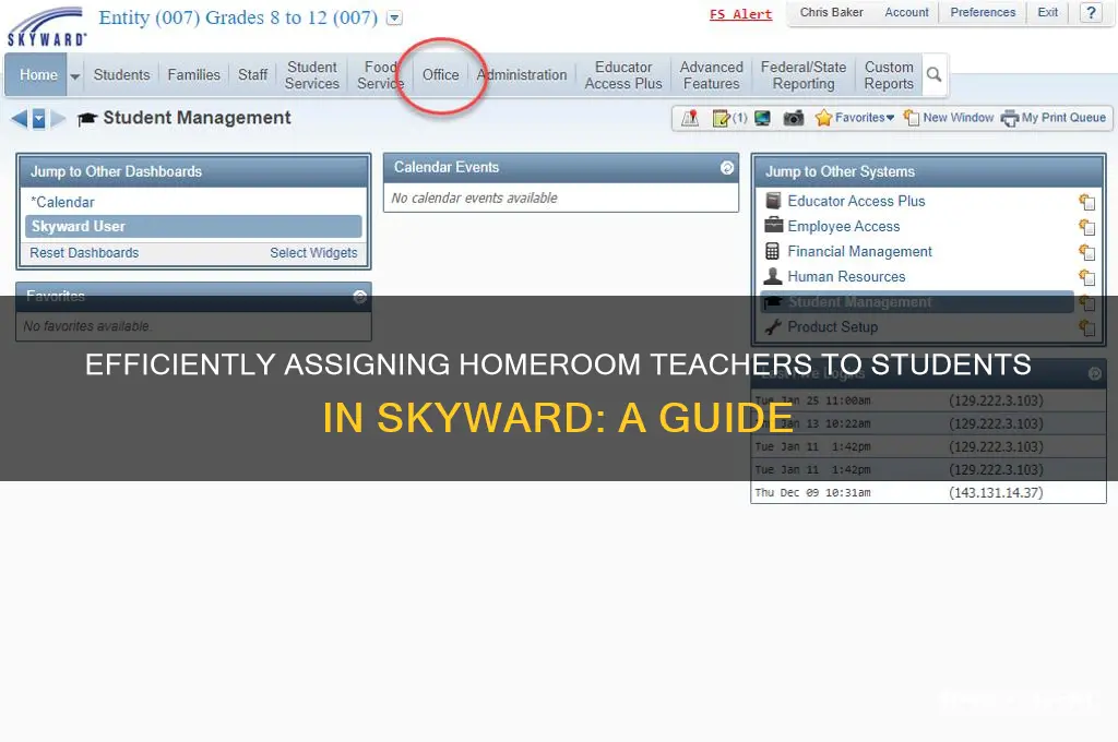 how to assign homeroom teacher to student in skyward