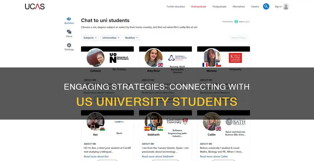 how to chat with students in us university