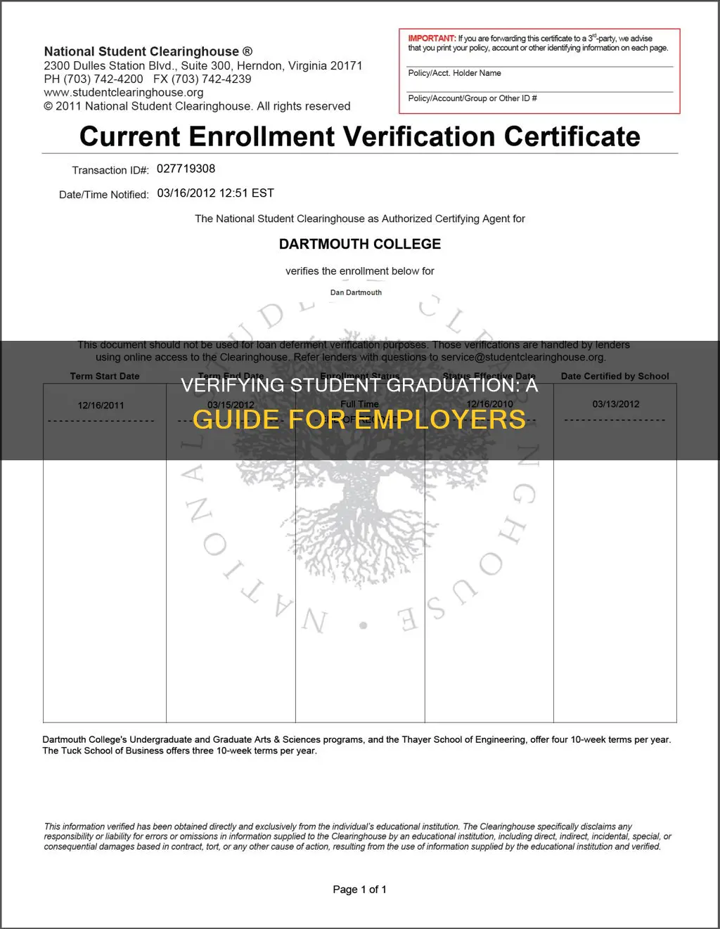 how to check if a student graduated from university
