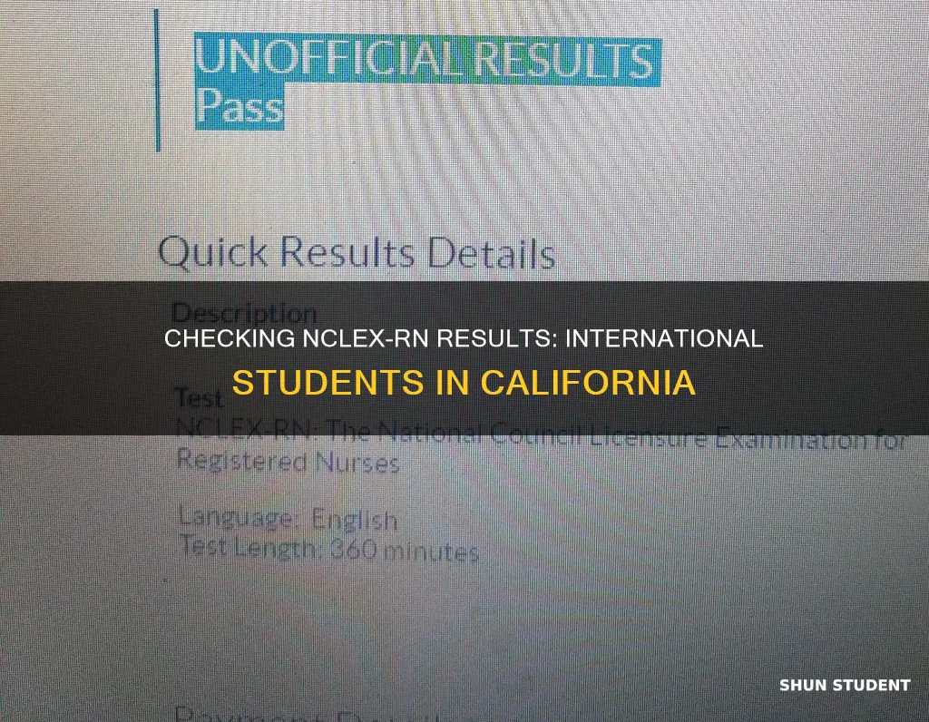how to check international students nclex rn results in california