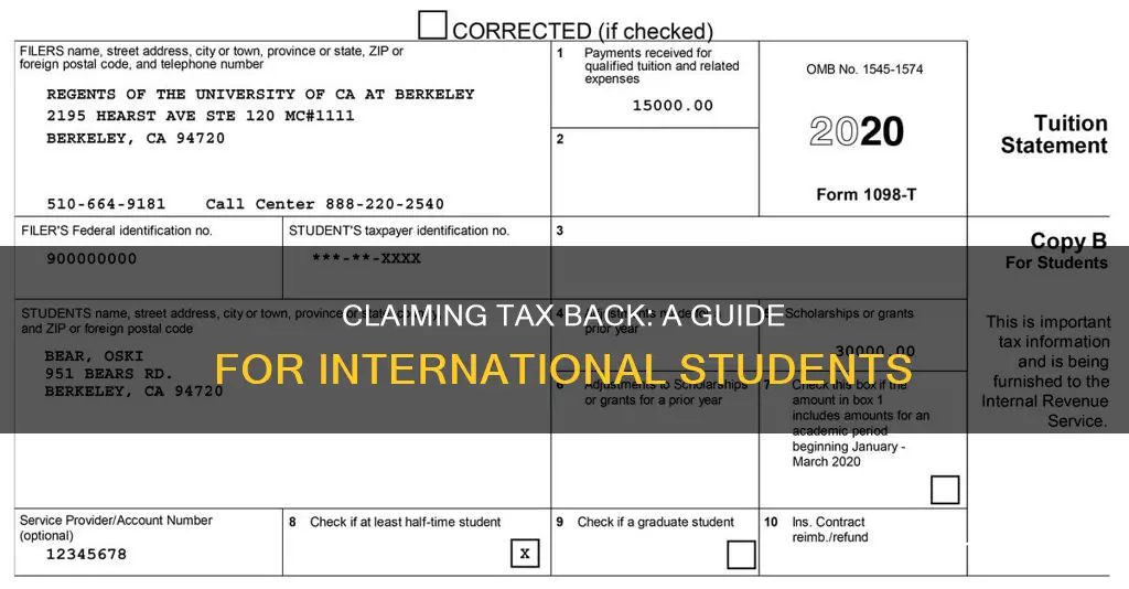 how to claim tax back for international students