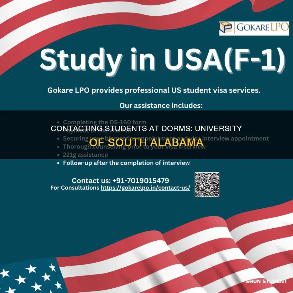 how to contact student in dorm university of south alabama