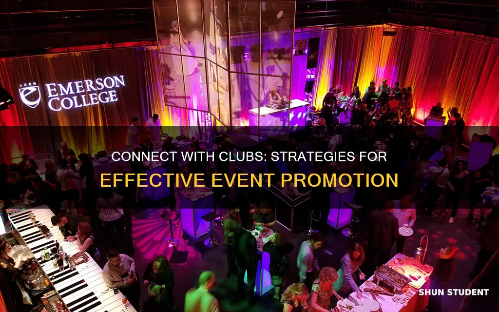 how to contact student university clubs to market an event