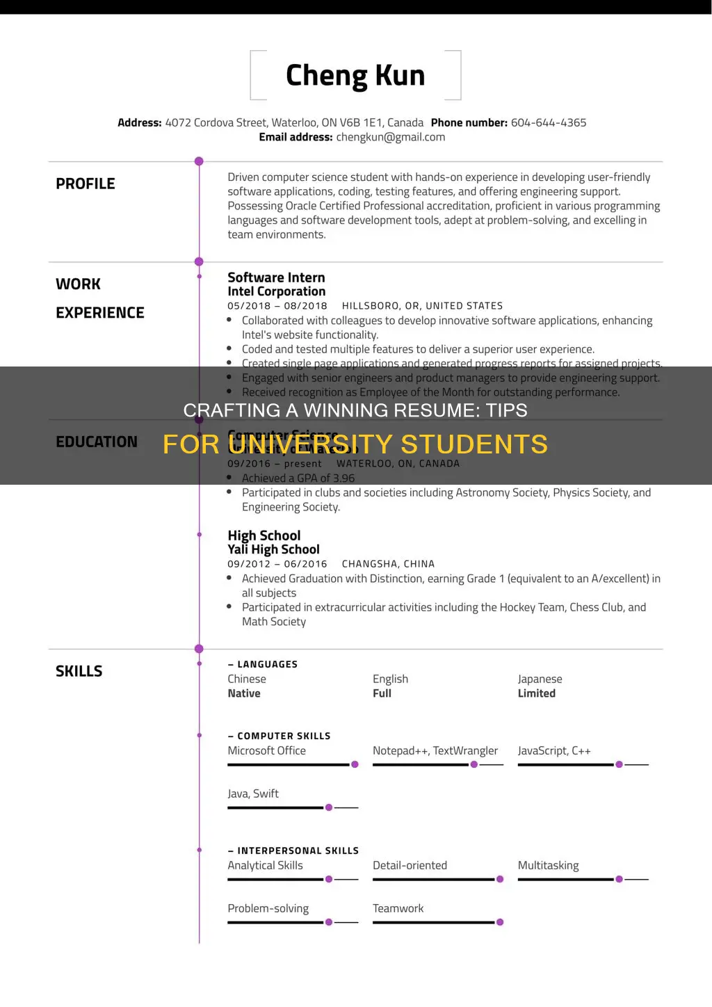 how to create a job resume for university students