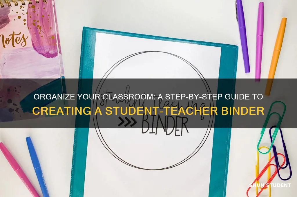 how to create a student teacher binder