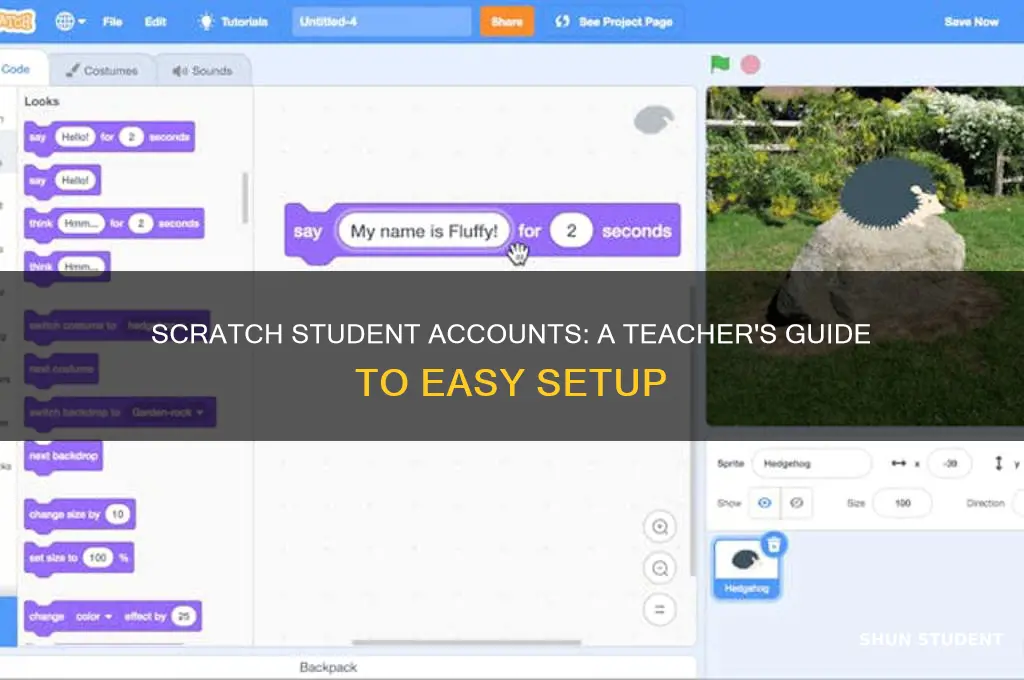 how to create student accounts by a teacher in scratch