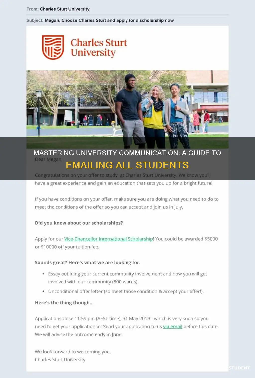 how to email every single student at your university