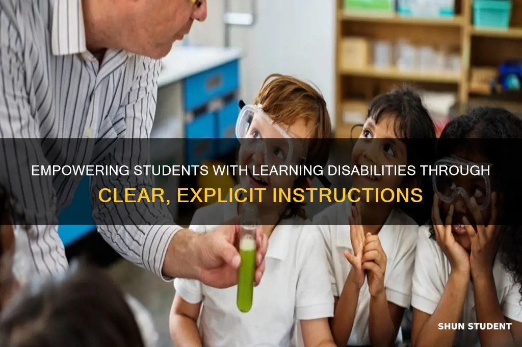 how to explicit instructions help students with learning disablitiles