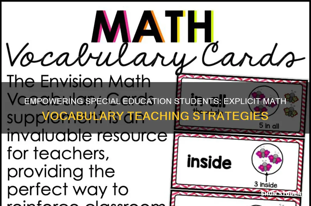 how to explicitly teach math vocabulary to special education students