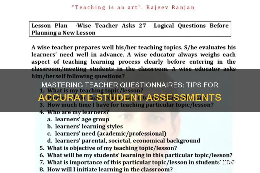 how to fill out teacher questionnaire about student