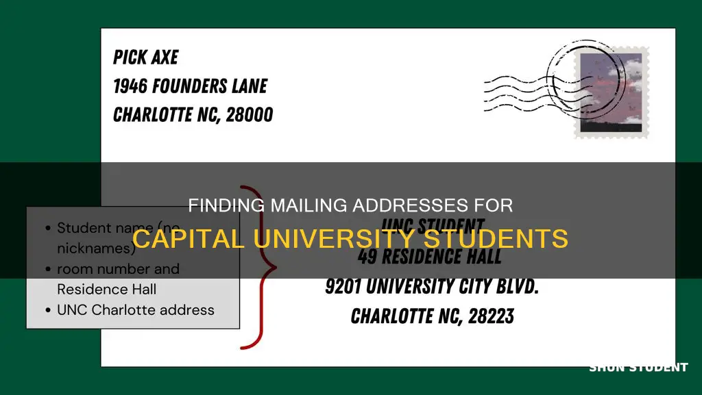 how to find mailing address for students at capital university