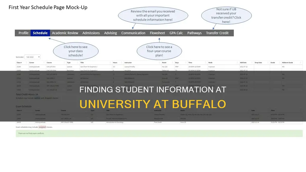 how to find student info at university at buffalo