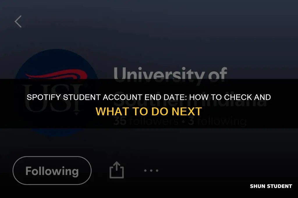 how to find when you spotify student account ends