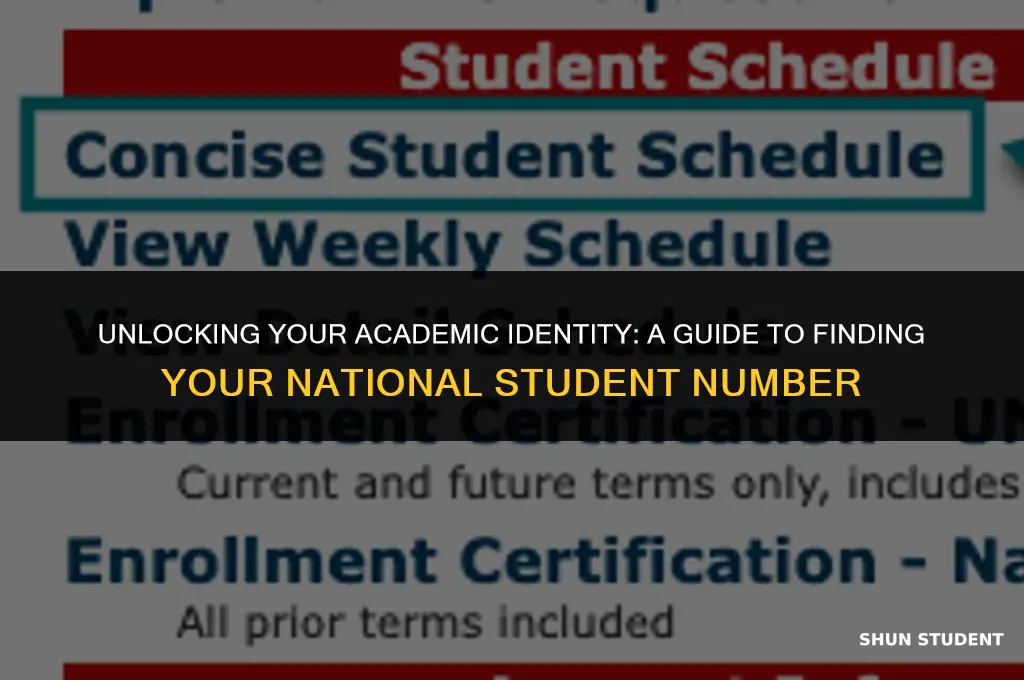 how to find your national student number