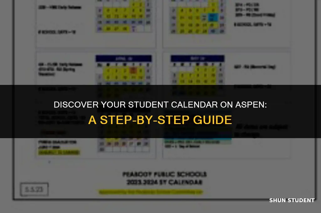 how to find your student calendar on aspen