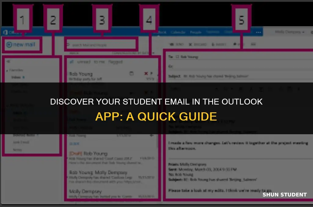 how to find your student email in outlook app