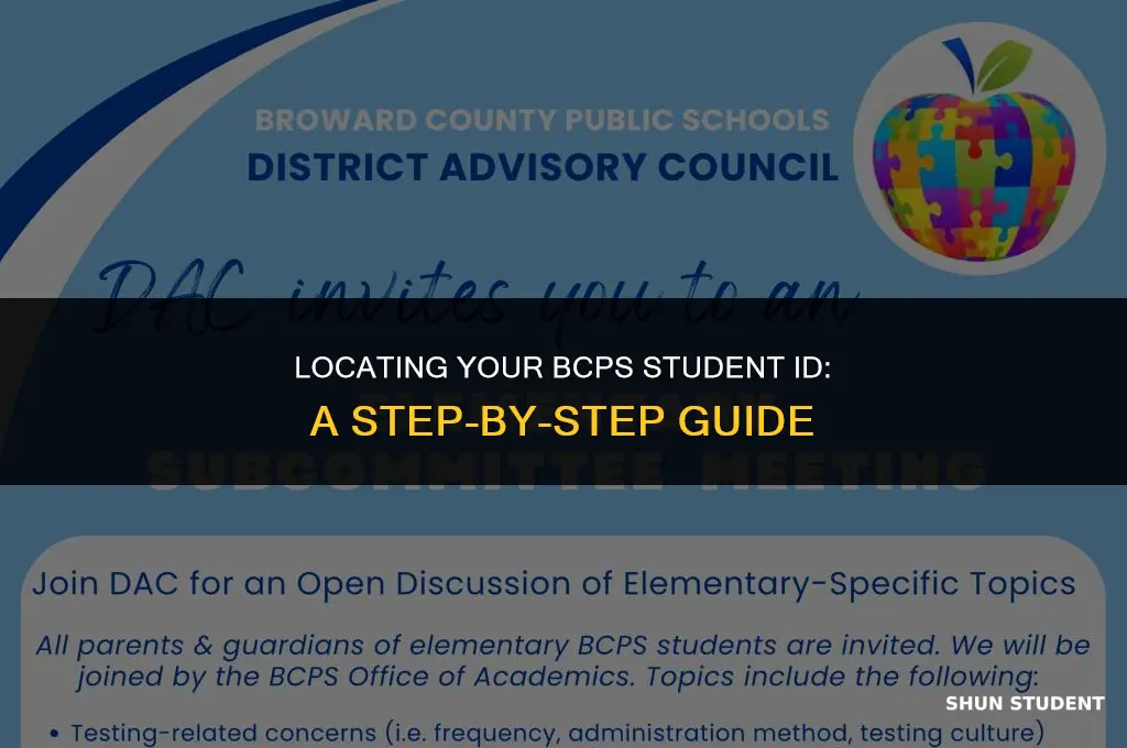 how to find your student id number bcps
