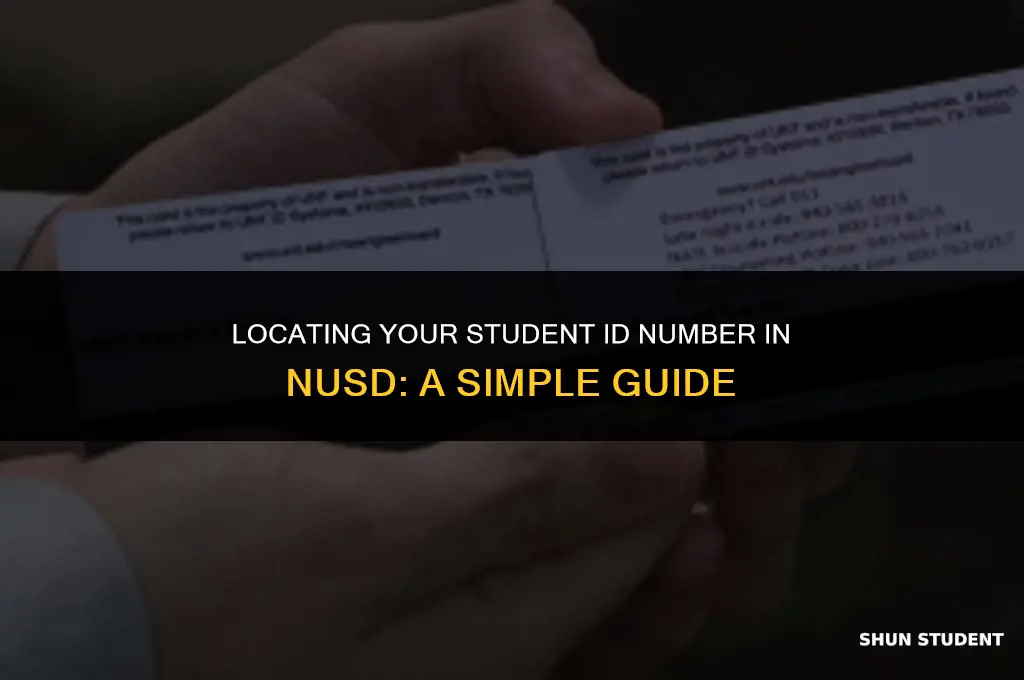 how to find your student id number in nusd