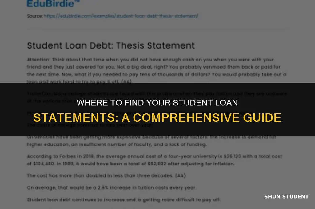 how to find your student loan statements