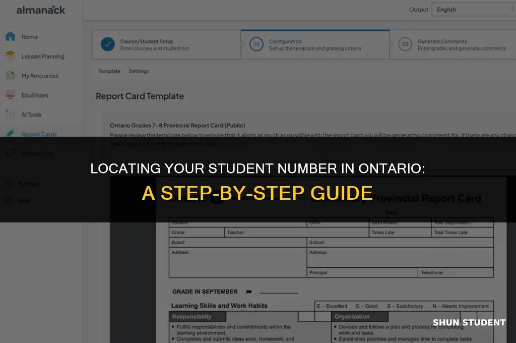 how to find your student number ontario