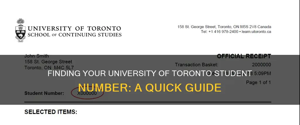 how to find your university of toronto student number