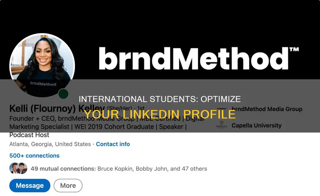 how to finish my linkedin as an international student
