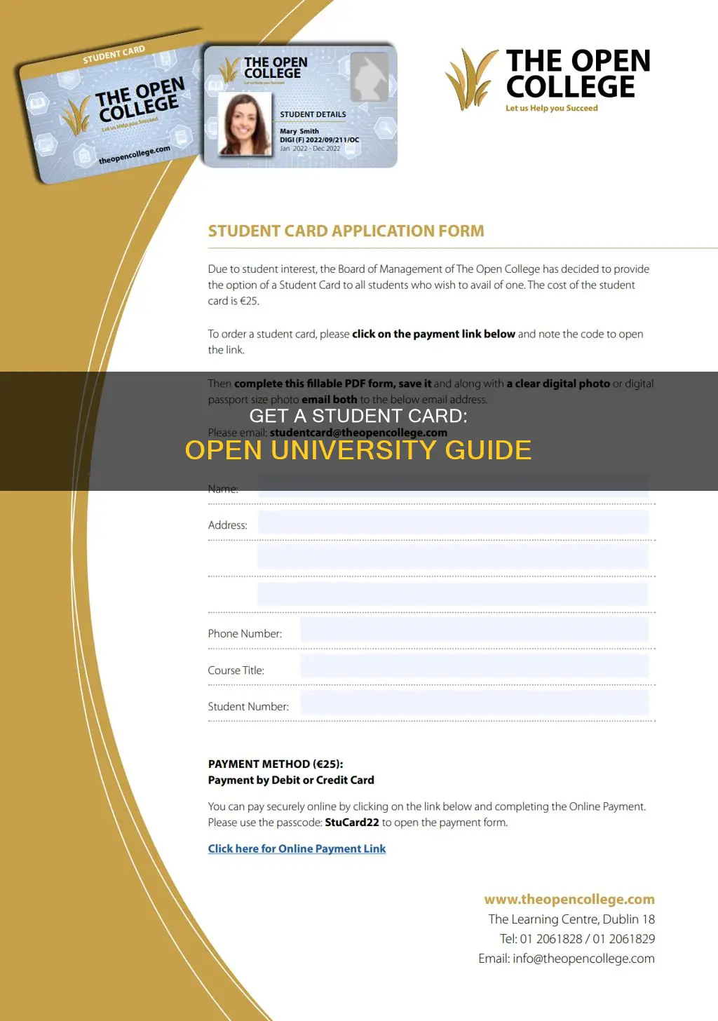 how to get a student card open university