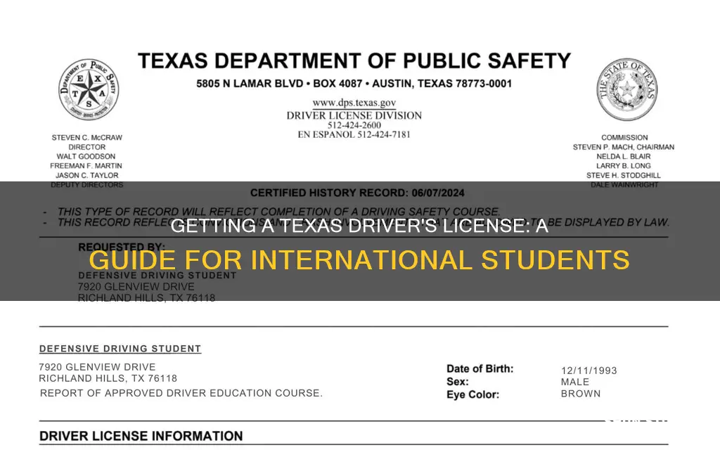 how to get drivers license in texas for international students