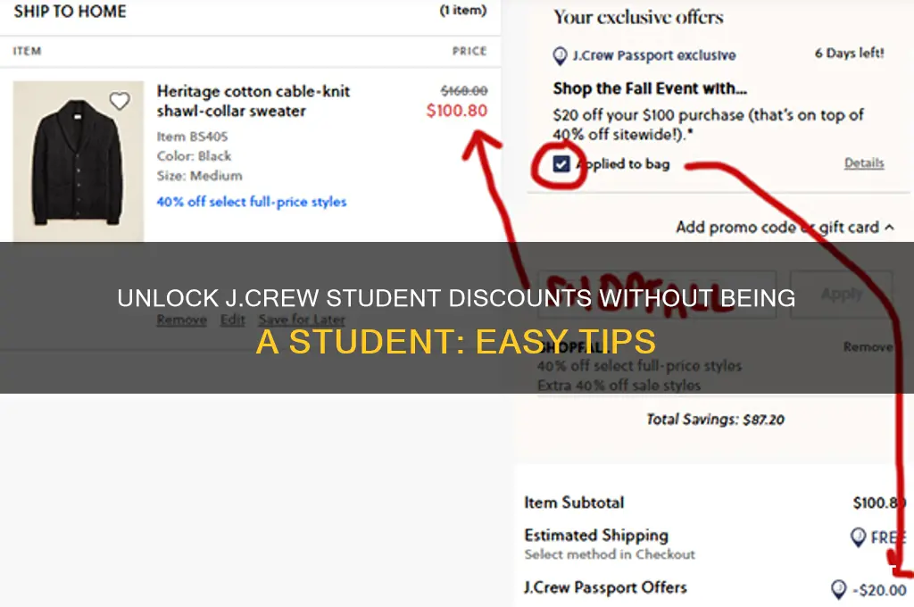 how to get free j crew student discount not student