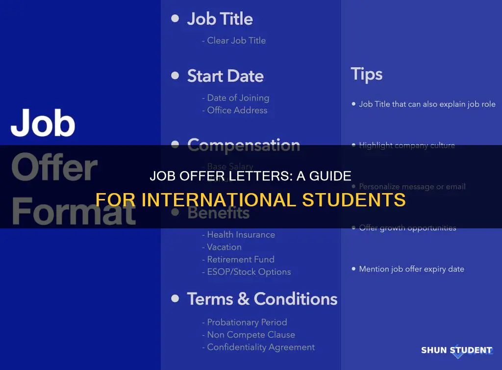 how to get job offer letter international student