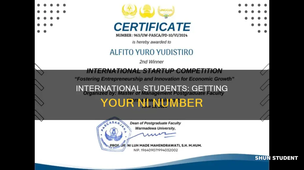 how to get ni number for international students