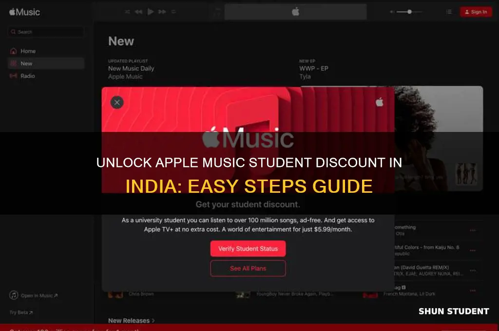 how to get student discount on apple music in india