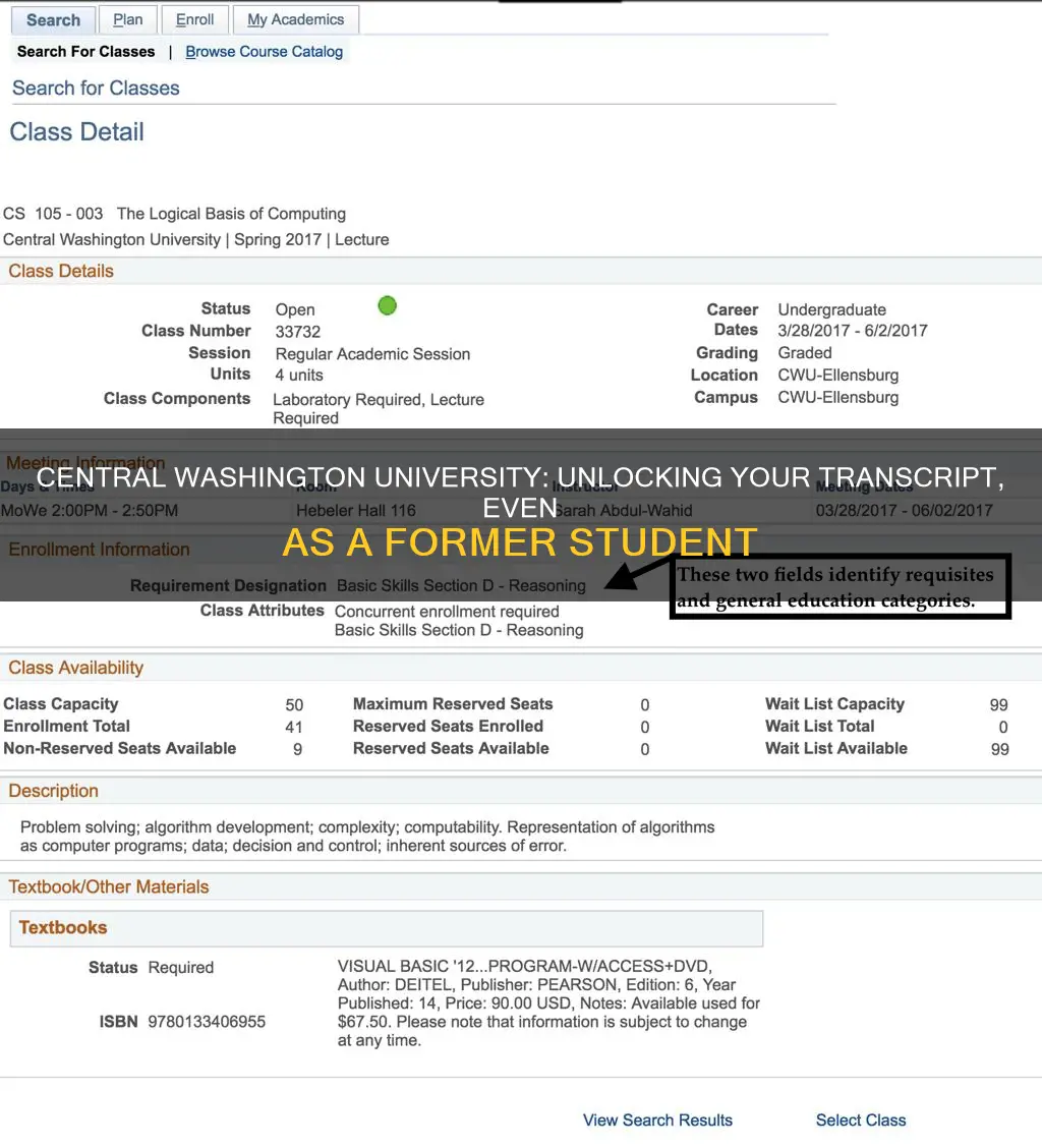 how to get unoffical transcript former student central washington university