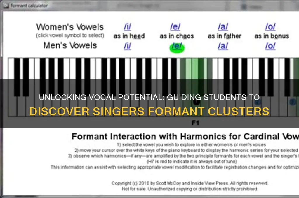 how to help a student find singers formant cluster