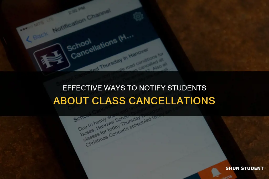 how to inform students about class cancellation