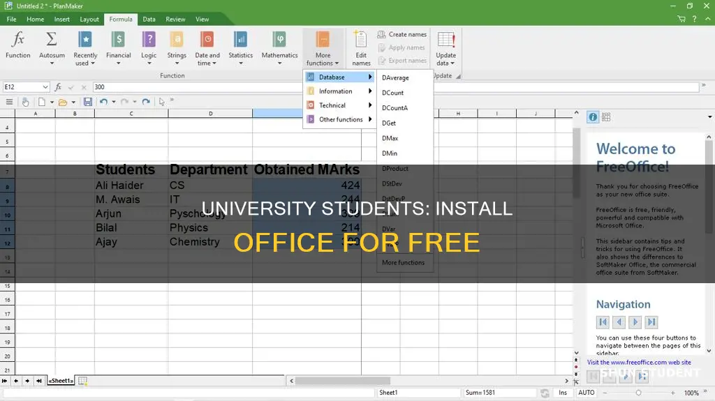 how to install windows office free for university students