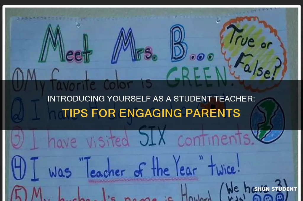 how to introduce yourself for student teaching to parents