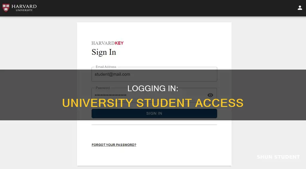how to log in as a university student