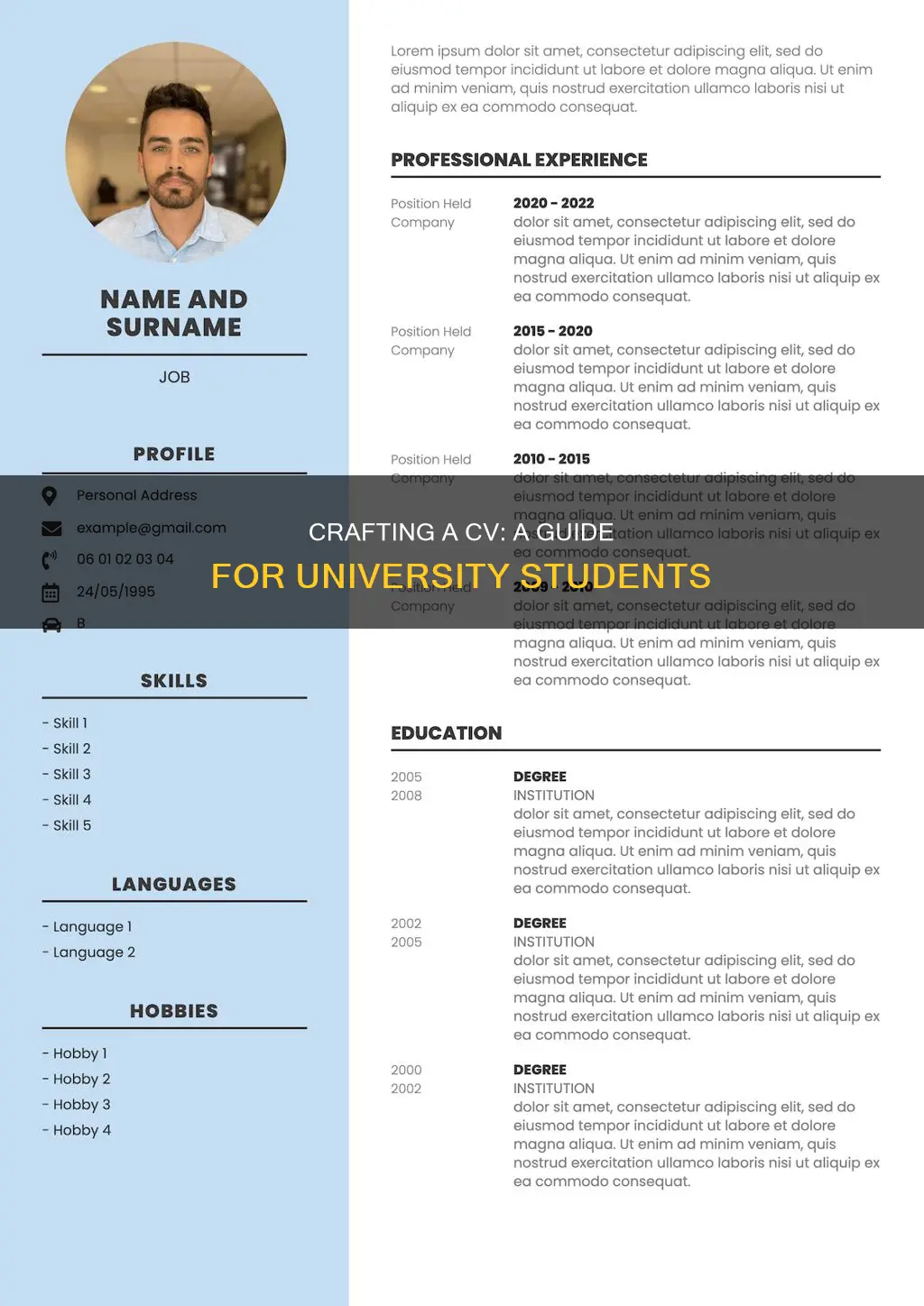 how to make a cv for university students