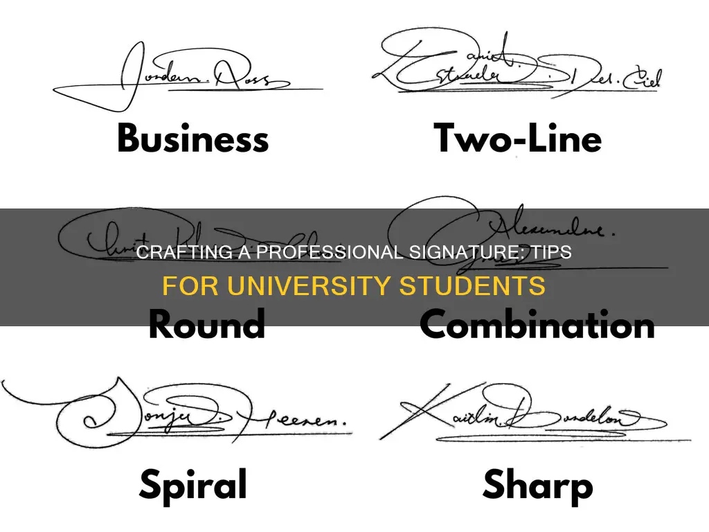 how to make a professional signature for university students