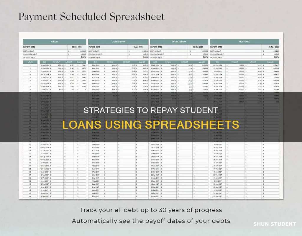 how to make a spreadsheet to pay off student loan