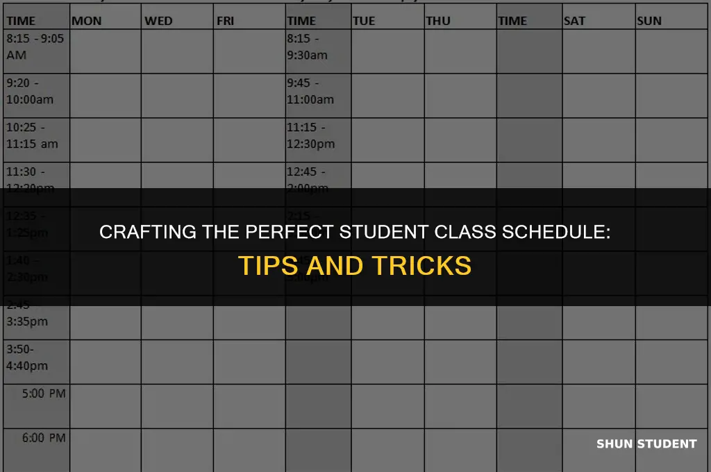 how to make a student class schedule