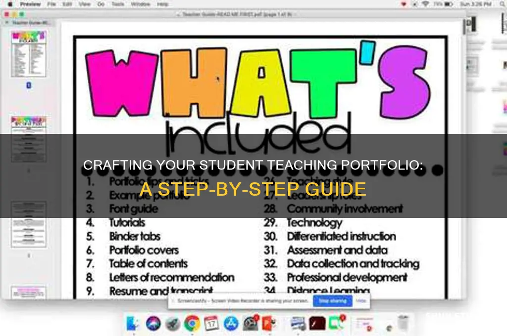 how to make a student teaching portfolio