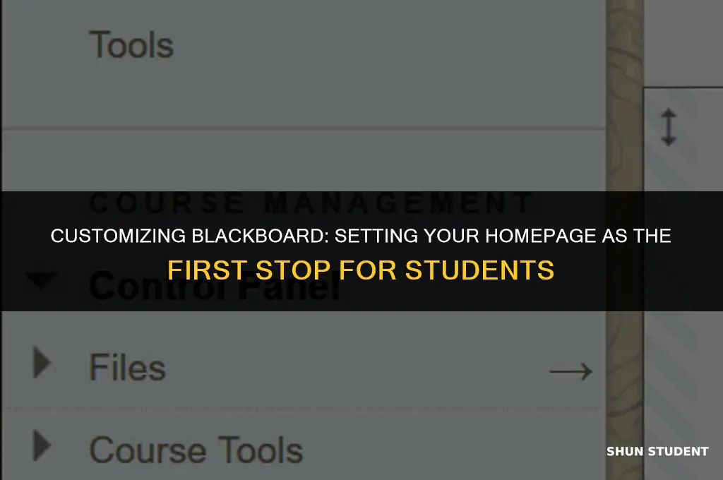how to make homepage first thing students see in blackboard