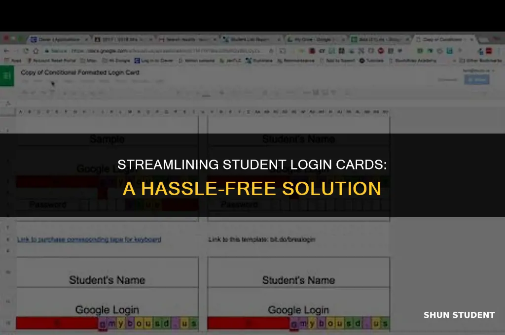 how to make login cards for many students easy