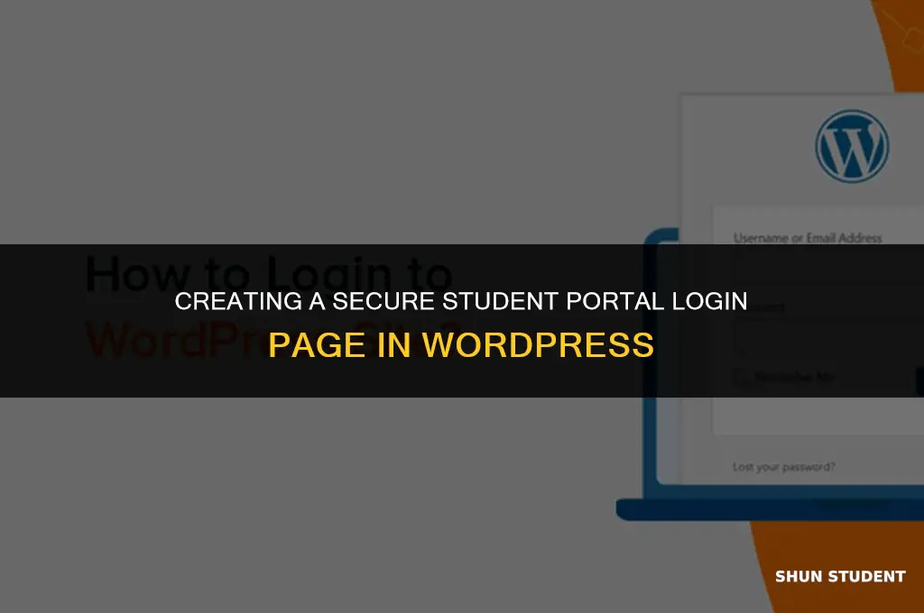 how to make login page in wordpress for student portal