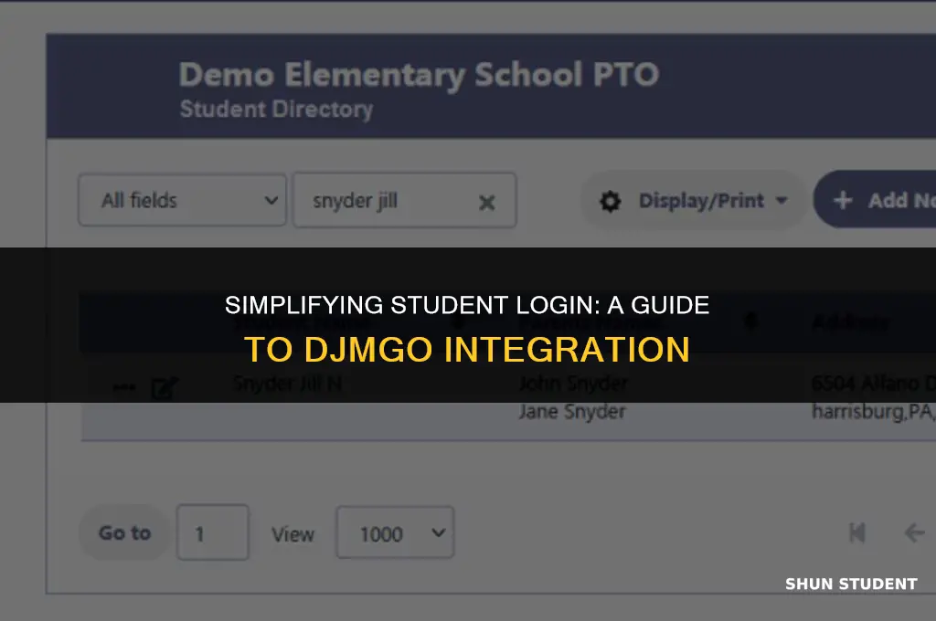 how to make login with student id djmgo