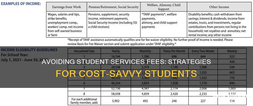 how to not pay student services fee