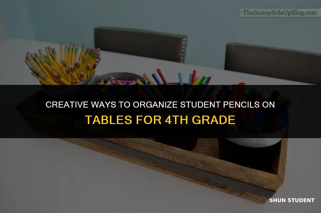 how to organize student penicls on tables 4th grade