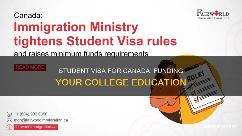 how to pay for college on student visa canada